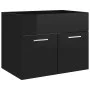 Juego de muebles de baño madera de ingeniería negro brillo de vidaXL, Muebles de baño - Ref: Foro24-3071322, Precio: 181,21 €...