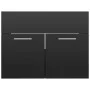 Juego de muebles de baño madera de ingeniería negro brillo de vidaXL, Muebles de baño - Ref: Foro24-3071322, Precio: 181,21 €...