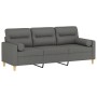 Sofá de 3 plazas con cojines tela gris oscuro 180 cm by , Sofas - Ref: Foro24-3200830, Price: 299,66 €, Discount: %