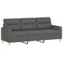 Sofá de 3 plazas con cojines tela gris oscuro 180 cm by , Sofas - Ref: Foro24-3200830, Price: 299,66 €, Discount: %