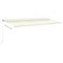 Manual retractable awning with cream-colored LED 600x350 cm by vidaXL, Awnings - Ref: Foro24-3069042, Price: 747,60 €, Discou...