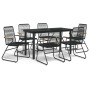 Juego de comedor para jardín 7 piezas ratán PVC negro von , Gartensets - Ref: Foro24-3099212, Preis: 445,00 €, Rabatt: %