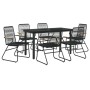 Juego de comedor para jardín 7 piezas ratán PVC negro von , Gartensets - Ref: Foro24-3099212, Preis: 445,00 €, Rabatt: %