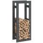 Estante para leña madera maciza de pino gris 41x25x100 cm by , Accessories for bags and firewood holders - Ref: Foro24-822409...