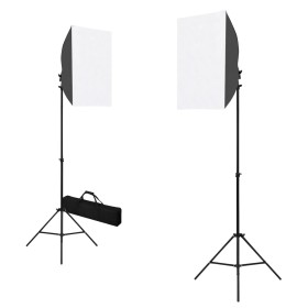 Lámparas de estudio profesional 2 uds acero negro 40x60 cm