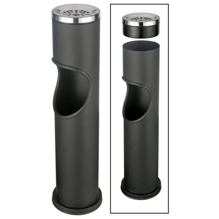 HI Papelera con cenicero negro 46,5 cm de , Ceniceros - Ref: Foro24-429106, Precio: 29,58 €, Descuento: %