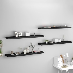 Estantes flotantes de pared 4 uds MDF negro 120x23,5x3,8cm von , Regale und Regale - Ref: Foro24-323843, Preis: 112,15 €, Rab...
