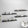 Estantes flotantes de pared 4 uds MDF negro 120x23,5x3,8cm de , Estantes y estanterías - Ref: Foro24-323843, Precio: 112,05 €