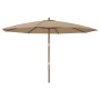 Sombrilla de jardín con poste de madera gris taupé 400x273 cm von , Sonnenschirme - Ref: Foro24-363178, Preis: 140,58 €, Raba...