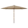 Sombrilla de jardín con poste de madera gris taupé 400x273 cm von , Sonnenschirme - Ref: Foro24-363178, Preis: 140,58 €, Raba...