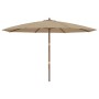 Sombrilla de jardín con poste de madera gris taupé 400x273 cm de , Sombrillas - Ref: Foro24-363178, Precio: 140,09 €