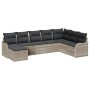 Conjunto de sofá de jardín con cojín 8 pcs Gris claro Poliratán