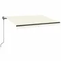 Manual retractable awning with cream-colored LED 350x250 cm by vidaXL, Awnings - Ref: Foro24-3069082, Price: 432,53 €, Discou...