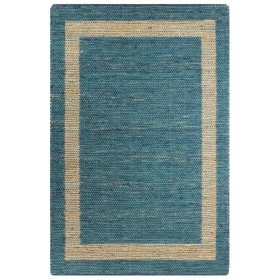 Alfombra hecha a mano de yute azul 120x180 cm de , Alfombras - Ref: Foro24-133735, Precio: 71,06 €, Descuento: %