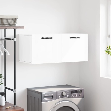 Armario de pared madera ingeniería blanco brillo 80x36,5x35 cm von , Schließfächer und Lagerschränke - Ref: Foro24-830070, Pr...
