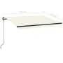 Manual retractable awning with cream-colored LED 350x250 cm by vidaXL, Awnings - Ref: Foro24-3069082, Price: 432,53 €, Discou...