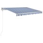 Blue and white automatic retractable awning 300x250 cm by vidaXL, Awnings - Ref: Foro24-3068866, Price: 285,17 €, Discount: %