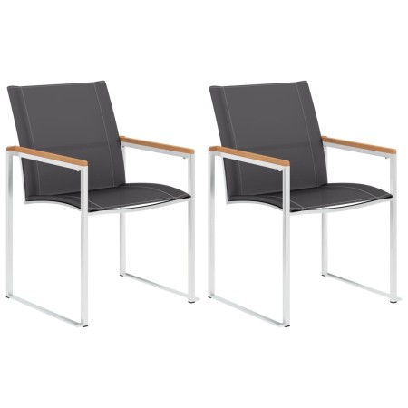 Sillas de jardín 2 unidades textilene y acero inoxidable gris von , Gartenstühle - Ref: Foro24-46517, Preis: 178,72 €, Rabatt: %
