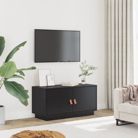 Mueble de TV de madera maciza de pino negro 80x34x40 cm von , TV-Möbel - Ref: Foro24-818234, Preis: 70,14 €, Rabatt: %