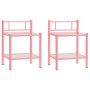 Mesitas de noche 2 unidades metal y vidrio rosa y transparente de , Mesitas de noche - Ref: Foro24-325095, Precio: 59,25 €, D...