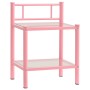 Mesitas de noche 2 unidades metal y vidrio rosa y transparente de , Mesitas de noche - Ref: Foro24-325095, Precio: 59,25 €, D...