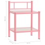 Mesitas de noche 2 unidades metal y vidrio rosa y transparente de , Mesitas de noche - Ref: Foro24-325095, Precio: 59,25 €, D...