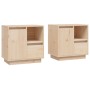 Mesitas de noche 2 uds madera maciza de pino 50x34x50 cm de , Mesitas de noche - Ref: Foro24-814480, Precio: 103,15 €, Descue...