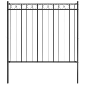 Valla de jardín de acero negro 1,7x1,5 m