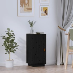 Aparador de madera maciza de pino negro 34x40x75 cm de , Aparadores - Ref: Foro24-820116, Precio: 62,39 €, Descuento: %