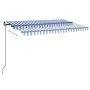 Automatische Markise LED-Windsensor blau und weiß 400x300 cm von vidaXL, Markisen - Ref: Foro24-3069111, Preis: 575,72 €, Rab...