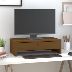 Soporte de monitor madera maciza pino marrón miel 50x27x15 cm von , Computersockel und -erhöhungen - Ref: Foro24-813957, Prei...