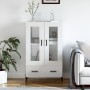 Aparador alto madera de ingeniería blanco brillo 69,5x31x115 cm by , Sideboards - Ref: Foro24-828310, Price: 105,79 €, Discou...
