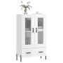 Aparador alto madera de ingeniería blanco brillo 69,5x31x115 cm by , Sideboards - Ref: Foro24-828310, Price: 105,79 €, Discou...