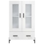 Aparador alto madera de ingeniería blanco brillo 69,5x31x115 cm by , Sideboards - Ref: Foro24-828310, Price: 105,79 €, Discou...