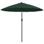 Sombrilla de jardín con palo de aluminio verde 270 cm