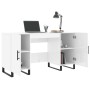 Escritorio madera contrachapada blanco brillante 140x50x75 cm de , Escritorios - Ref: Foro24-829574, Precio: 146,45 €, Descue...