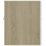 Waschtischunterschrank aus weißem Holzwerkstoff und Sonoma-Eiche mit Waschbecken von vidaXL, Badezimmerwaschtische - Ref: For...