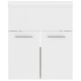 White engineered wood and Sonoma oak vanity unit with sink by vidaXL, bathroom vanities - Ref: Foro24-3070816, Price: 118,04 ...