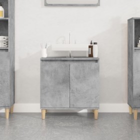 Armario de lavabo madera contrachapada gris hormigón 58x33x60cm by , bathroom vanities - Ref: Foro24-821256, Price: 53,95 €, ...
