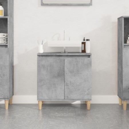 Armario de lavabo madera contrachapada gris hormigón 58x33x60cm de , Tocadores de baño - Ref: Foro24-821256, Precio: 53,95 €,...