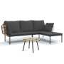 Set muebles jardín 3 pzas y cojines gris oscuro ratán sintético by , Garden sets - Ref: Foro24-364109, Price: 274,71 €, Disco...