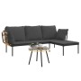 Set muebles jardín 3 pzas y cojines gris oscuro ratán sintético by , Garden sets - Ref: Foro24-364109, Price: 274,71 €, Disco...