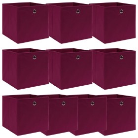 Cajas de almacenaje 10 uds tela rojo oscuro 32x32x32 cm von , Aufbewahrungskörbe - Ref: Foro24-288343, Preis: 46,83 €, Rabatt: %