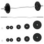 Juego de barra con discos 30 kg hierro fundido y acero cromado de , Peso libre - Ref: Foro24-93628, Precio: 133,23 €, Descuen...