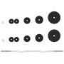 Juego de barra con discos 30 kg hierro fundido y acero cromado de , Peso libre - Ref: Foro24-93628, Precio: 133,23 €, Descuen...