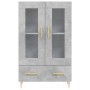 Aparador alto madera de ingeniería gris hormigón 69,5x31x115 cm by , Sideboards - Ref: Foro24-828288, Price: 86,95 €, Discoun...