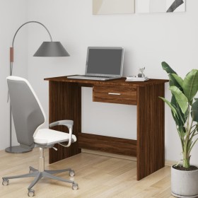 Escritorio de madera contrachapada marrón roble 100x50x76 cm de , Escritorios - Ref: Foro24-815335, Precio: 77,43 €, Descuent...