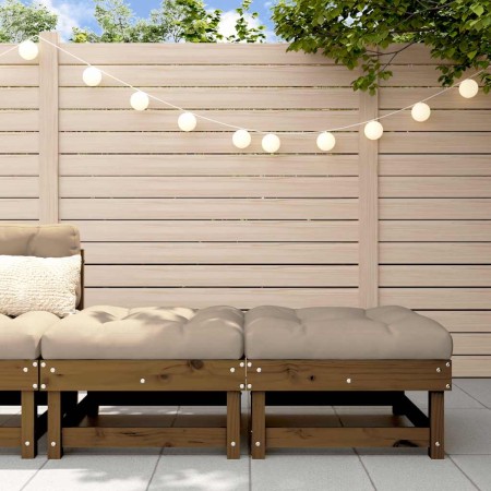 Taburetes de jardín con cojines 2 uds madera pino marrón miel von , Modulare Sofas für den Außenbereich - Ref: Foro24-825467,...