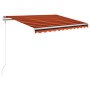 Toldo automático LED sensor de viento naranja marrón 350x250 cm de vidaXL, Toldos - Ref: Foro24-3068895, Precio: 488,15 €