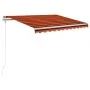 Toldo automático LED sensor de viento naranja marrón 350x250 cm by vidaXL, Awnings - Ref: Foro24-3068895, Price: 478,81 €, Di...